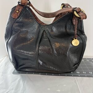 Vintage Brahmin Leather Soho Style Purse Handbag Gold-Toned Hardware & Alligator